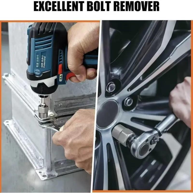 13-Piece Bolt Extraction Kit, Impact Bolt Nut Remover Set, Easy Removal for Rusty Frozen Bolts, Drilling Machine Use