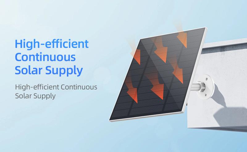 BORNERWHITE 2 Pack Solar Panel for Security Camera, 5W USB Solar Panel Compatible with Rechargeable Battery Camera with Micro USB or USB-C Port,Camera Solar Panel with IP65 Waterproof, 360° Adjustable Bracket, 9.8ft Cable