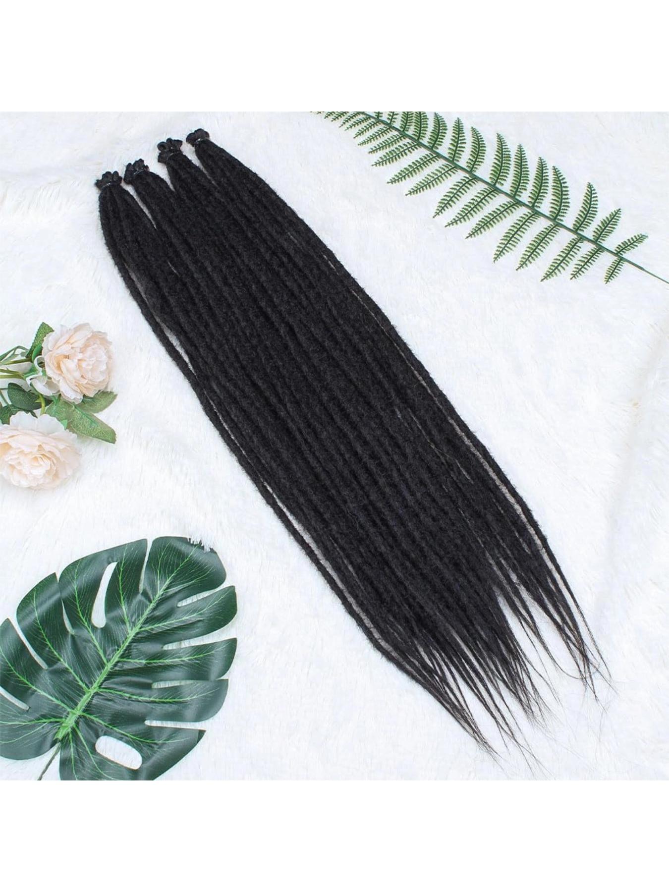 40 pcs Violet Red Dreadlock Extensions, 22" Synthetic Braiding Hair Crochet Dreads Extensions 100% Handmade Single Ended Dreads Thin 0.6cm Width Reggae Style Dreadlock for People