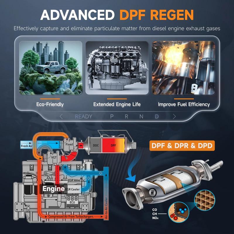 HD500 Heavy Duty Truck Scanner for Cummins Detroit Caterpillar Paccar, Full System Diesel Diagnostic Tool with DPF Regen, Limit Setting, Injector Cutoff, HD OBD2 Scanner for Commercial & Passenger Vehicles