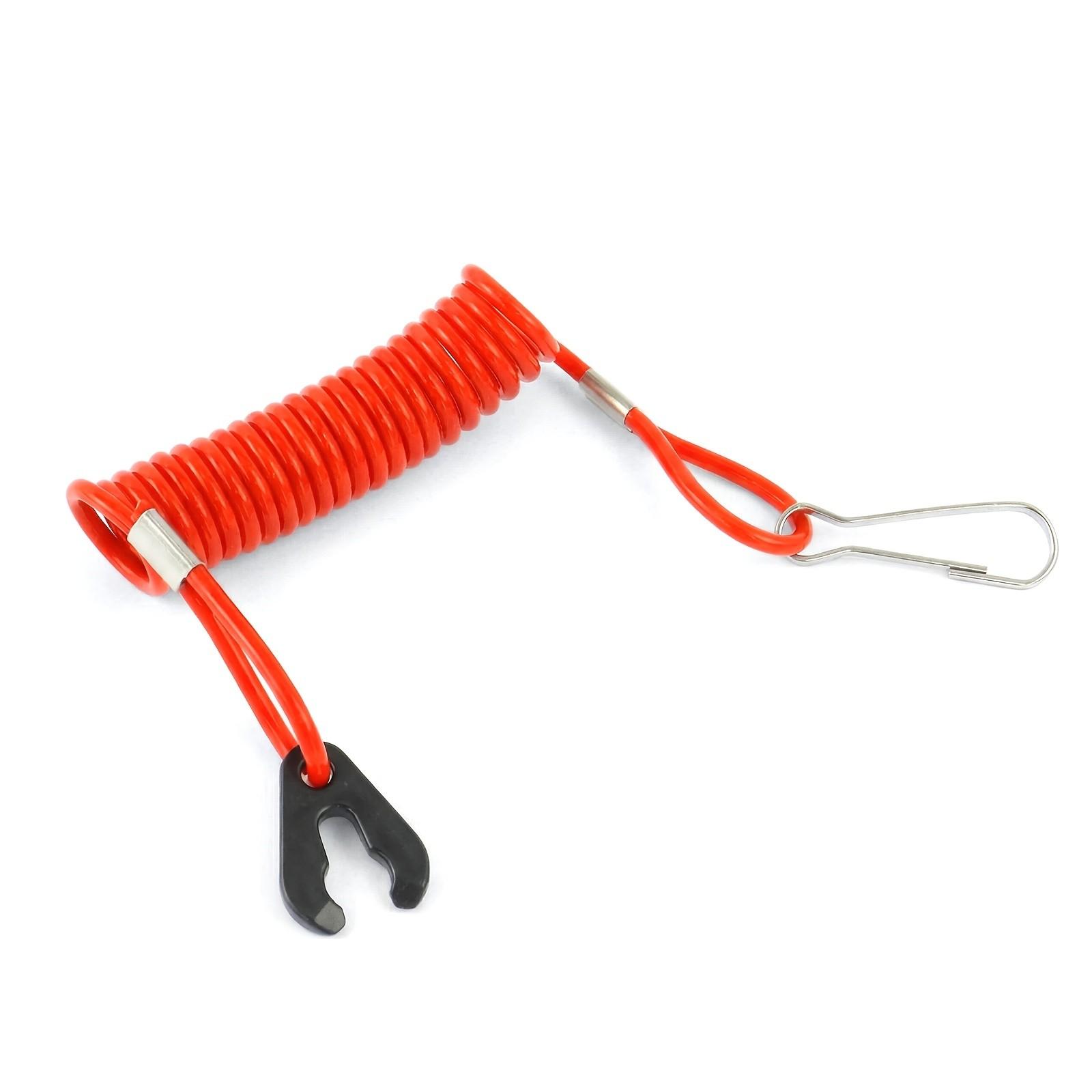 Outboard Replacement Engine Stop Lanyard, Boat Engine Safety Kill Stop, Emergency Ignition Stop for Watercraft Outboard Motors, Boat Key Lanyard Rope Clip