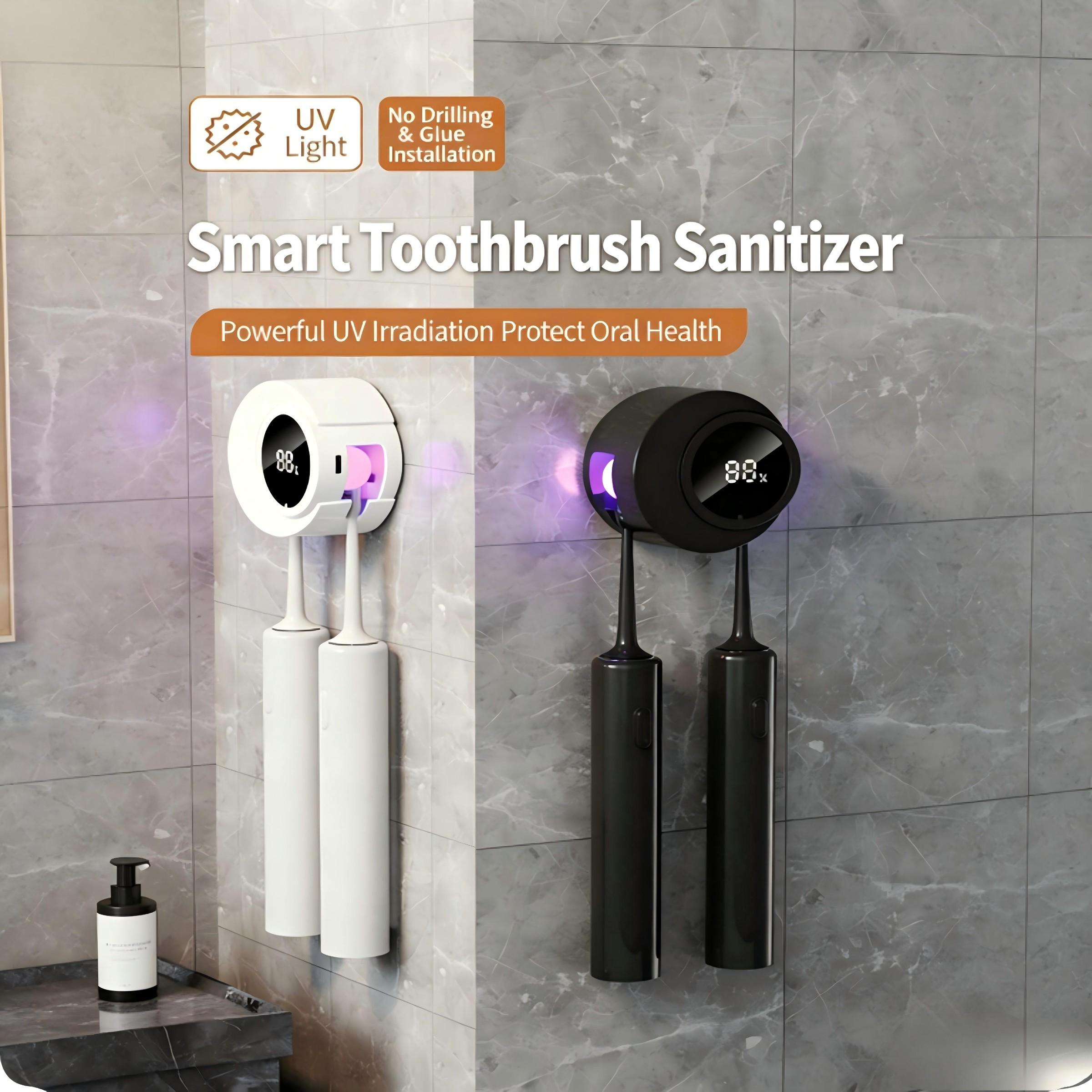 Home Smart Sensor Toothbrush Disinfector Box, UV Sterilization Toothbrush Holder, Automatic Drying Toothbrush Cleaner