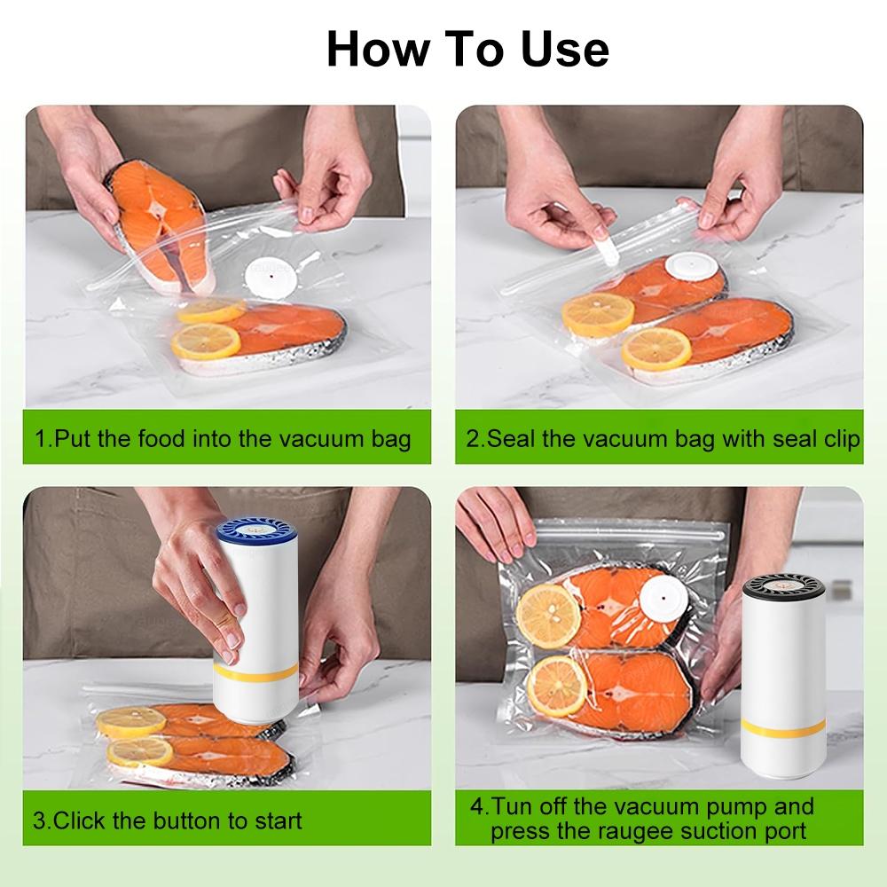 Mini Vacuum Sealer Automatic Vacuum Compression Machine for Food Fresh-Keeping Electric Air Pump Vacuum Storage Packaging Bag Portable Food Sealer
