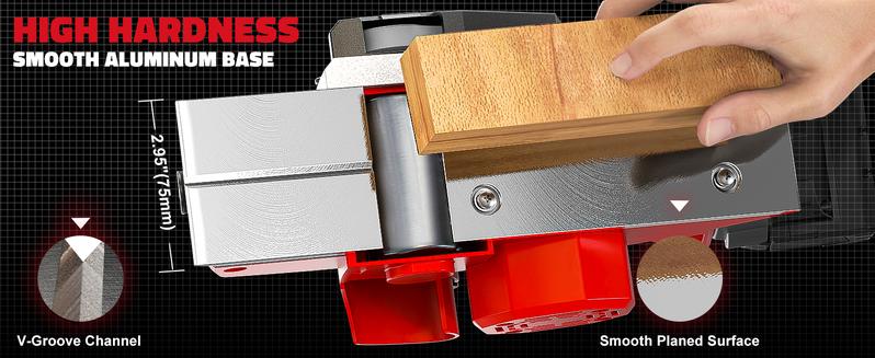 Cordless 3-1/4" Electric Hand Planer Compatible with Milwaukee 18V Battery (No Battery!!) 15000RPM Power Wood Planer for Woodworking Carpentry and Home DIY Blades and Edge Guide