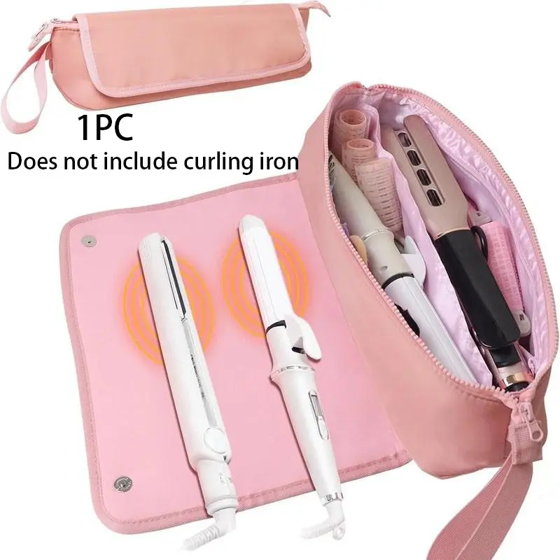 Travel Hair Tool Bag Set, Heat-Resistant Pad & Curling Iron Storage Organizer, Essential Hair Styling Accessory, Travel Organization Pouch, Carryall Grooming Organizer, Travel Accessories, Travel Essentials