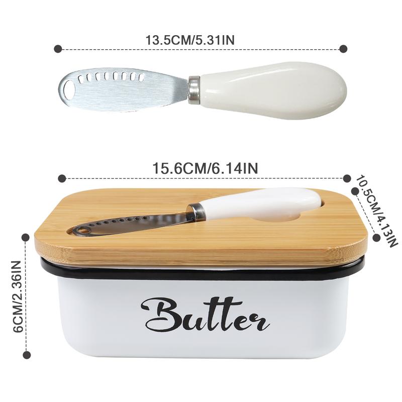 Large Iron Butter Dish with Lid & Built-in Knife Slot - Airtight Silicone Seal, Easy-Clean Butter Keeper - Elegant Countertop Organizer for Kitchen, Dining Table - Perfect Christmas, Halloween, Easter Gift for Butter Lovers (Dishwasher Safe)
