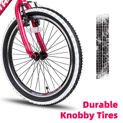 JOYSTAR Hardtail Mountain Bike 20 24 Inch Kids Bike Ages 7-12 Years 1-Speed Drivetrain Wall Knobby Tires bmx