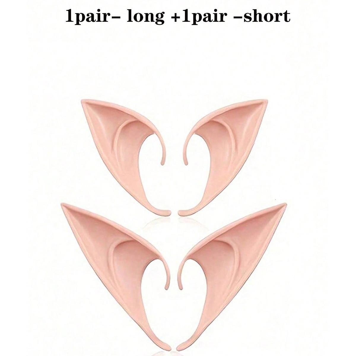 1 pair-Fairy Pixie Elf Ears - Cosplay Soft Pointed Ears Elven Masquerade Vampire Fairy Ears Makeup Costume Accessories Party Supplies Cross Border Halloween Elf Ears Cos Props Avatar Elf Ears Vampires Dentures Fairy Fake Ears Party Event Props