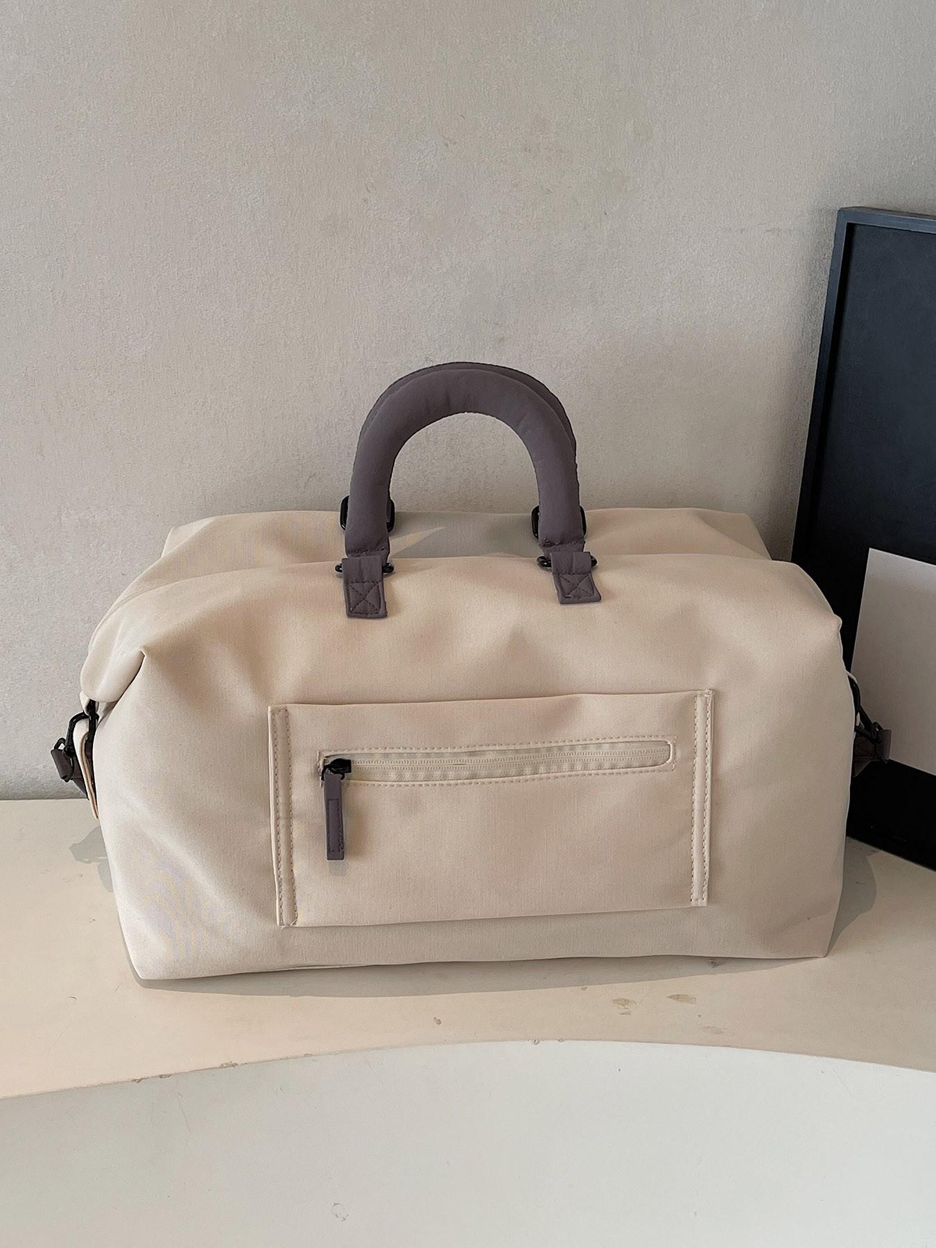 Cylindrical tote bag, Casual crossbody bag, a large capacity storage bag suitable for short trips, can be worn as a fitness bag cross body, durable and lightweight sports training and travel bag with multiple compartments for easy organization