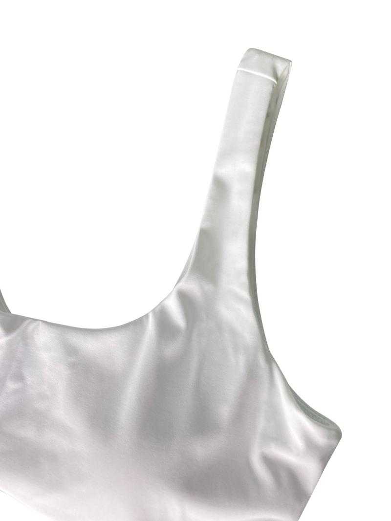 Women's Wireless Sports Bra Set, Breathable Quick-Dry Yoga Top, Plain Design for All-Season Training & Running, Sportswear Essentials