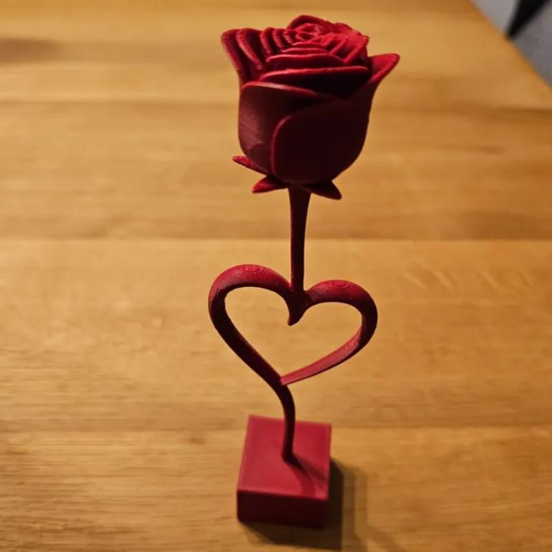 Valentine's Day Heart Rose Decorative Ornament, Romantic Creative Gift for Couples, Desktop Decoration, Eternal Rose Style, Single Pack