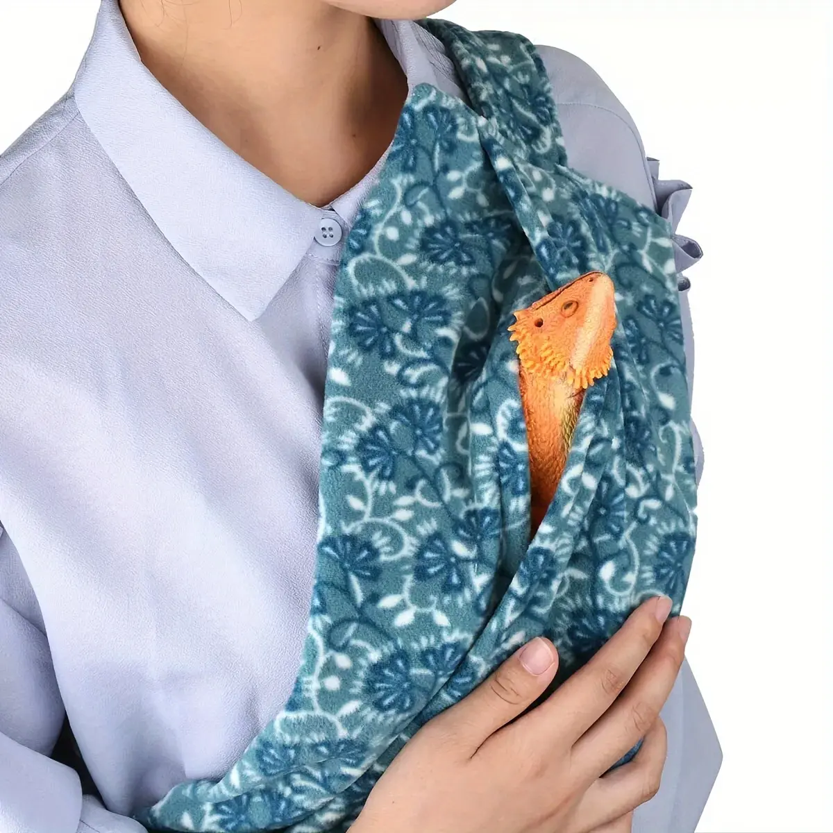 Adjustable Bearded Dragon Sling Carrier - Comfortable Reptile Travel Bag for Lizards & Small Pets, Machine Washable