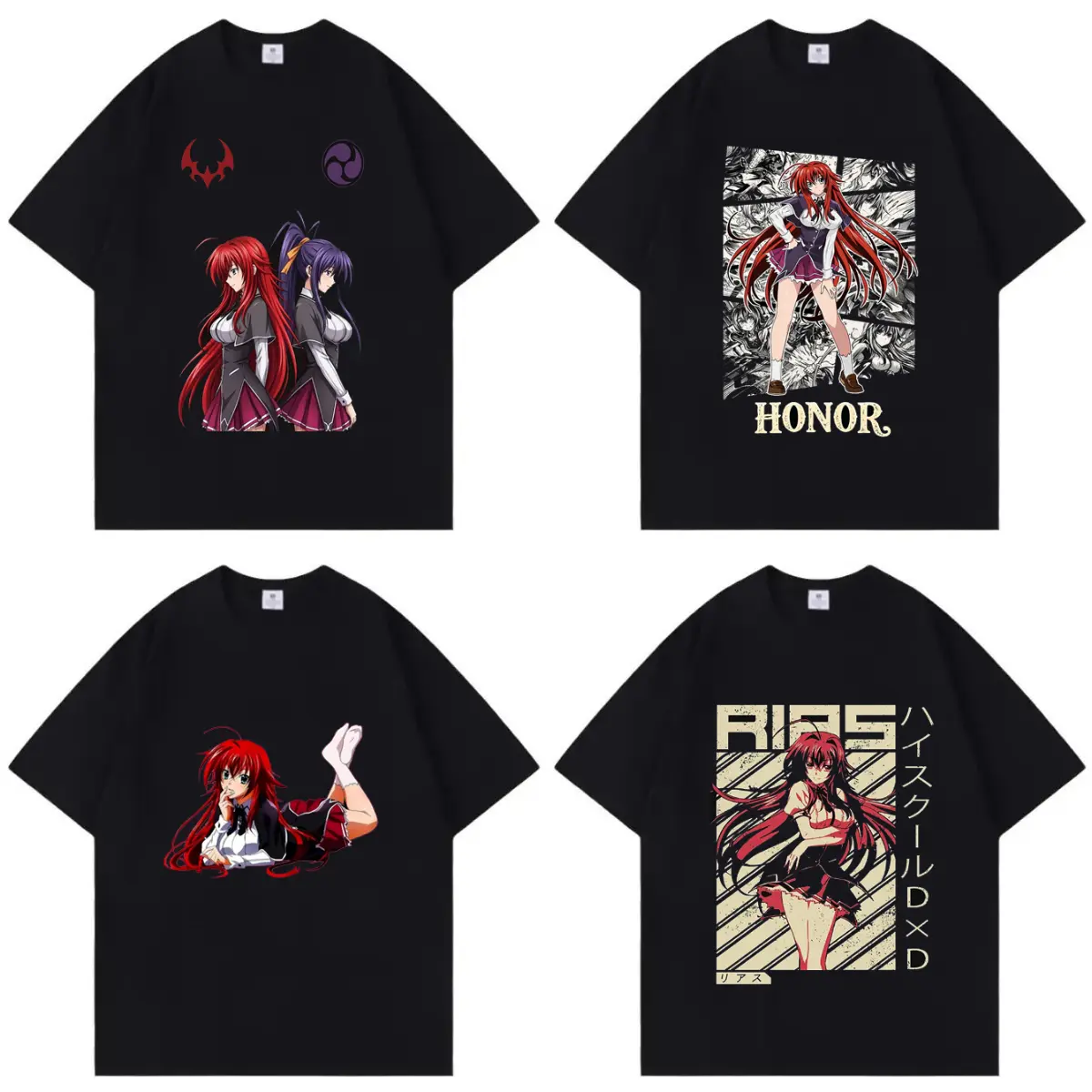Anime High School DxD Cool Pattern Casual Game Pure Cotton Tshirt,Unisex Vintage Tops,Oversized Streetwear Summer Hunter Tee,Vacation Outfit,Best Holiday Gift for Anime Fans INS Style