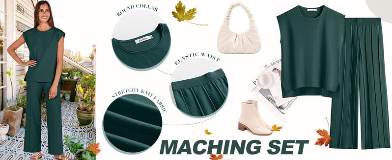 ANRABESS Women 2 Piece Lounge Sets Summer Casual Knit Sweater Vest Pant Set Vacation Airport Outfits Clothes   dealsforyoudays