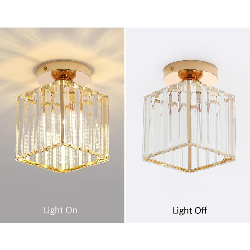 /gold Corridor Light, Nordic Modern Minimalist Entryway Balcony Lamp, Trendy Luxury Crystal Ceiling Light, No LED Bulb Included