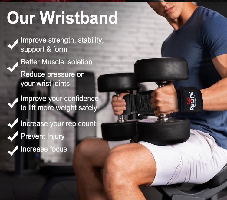 TikTokShopBlackFriday Relifesports Professional Wrist Strap for Weightlifting and Gym Training, 2 Counts Adjustable Wristband, Sports Wrist Wtrap for Men & Women-Support Your Wrist During Exercise
