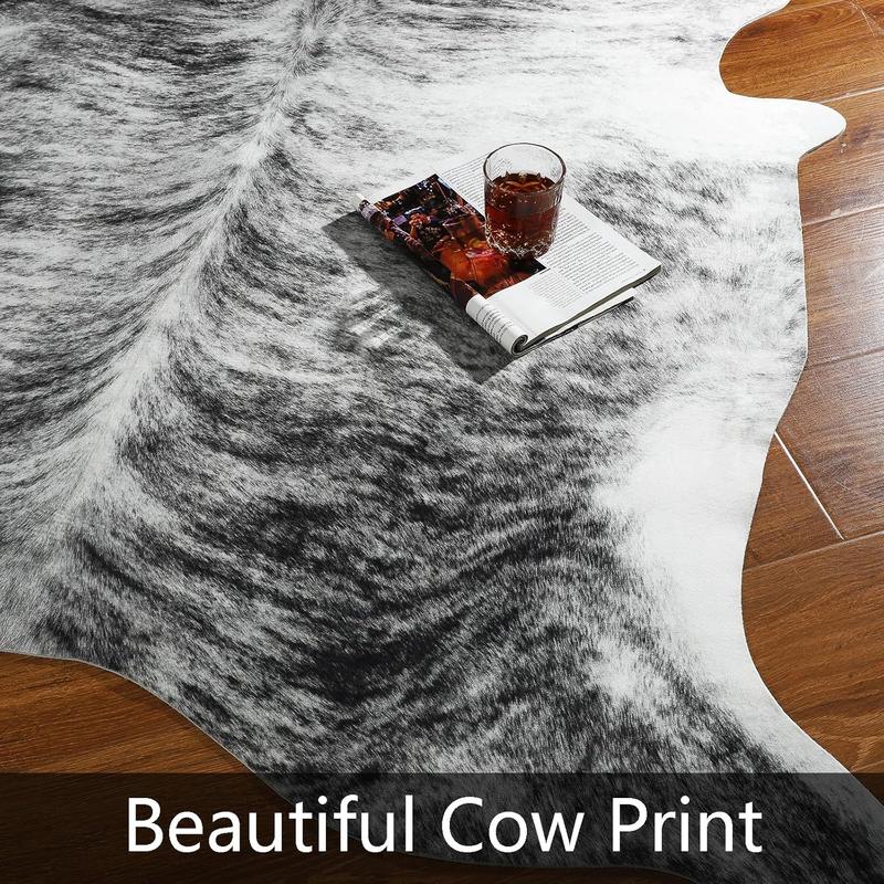 LOCHAS Premium 100% Polyester Cowhide Rug Western Style Animal Print Faux Fur Soft Comfortable Durable Easy to Clean Decor for Bedroom Living Room LOCHAS Premium 100% Polyester Cowhide Rug Western Style Animal Print Faux Fur Soft Comfortable Durable Easy to Clean Decor for Bedroom Living Room