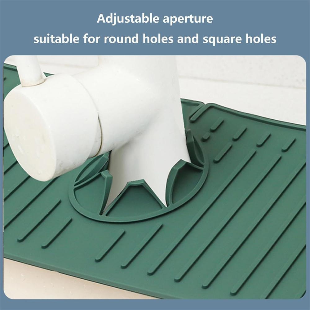 Silicone pad, silicone faucet water collection pad, kitchen sink anti-leakage drying pad, anti-slip drainage and splash-proof guard water collection pad, exquisite faucet kitchen accessories, household appliances, dishcloth holder