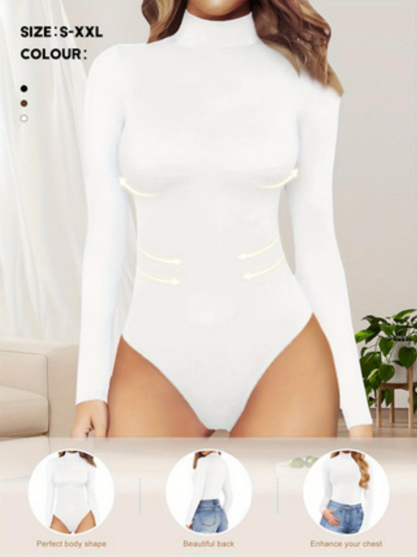 2026 Women's Long Sleeve Turtleneck Bodysuit, Thermal Compression Jumpsuit, Shapewear Base Layer Top, Slim-Fitting, All Seasons