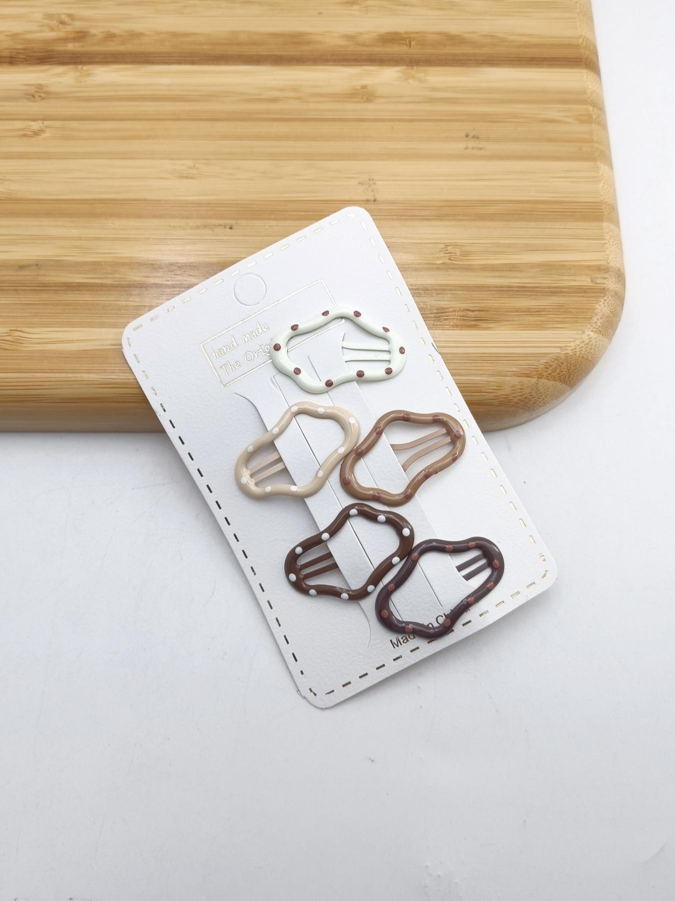 1 Pack of 5 Cute Floral Hair Clips, Small Metal Bb Clips, All Seasons Accessory, Perfect for Daily Use, Stylish and Practical