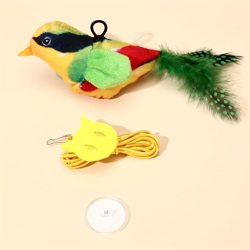 Interactive Cat Toy Bird Simulation, Wireless Rechargeable Physical Sound, Self-Entertainment & Exercise, Hanging Play Teaser Stick