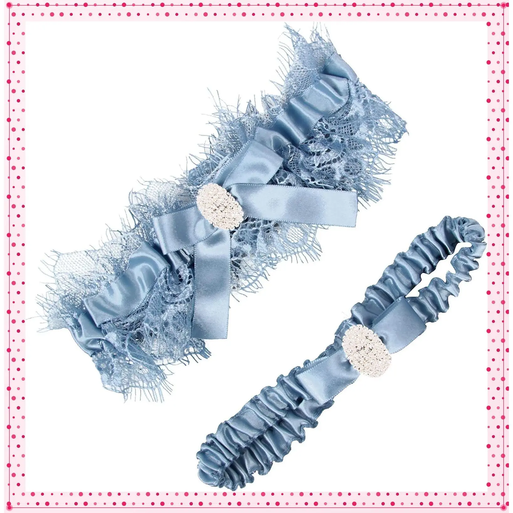 White Lace Wedding Garters Bridal Garter Set for Women Bride Garters With something BlueGift