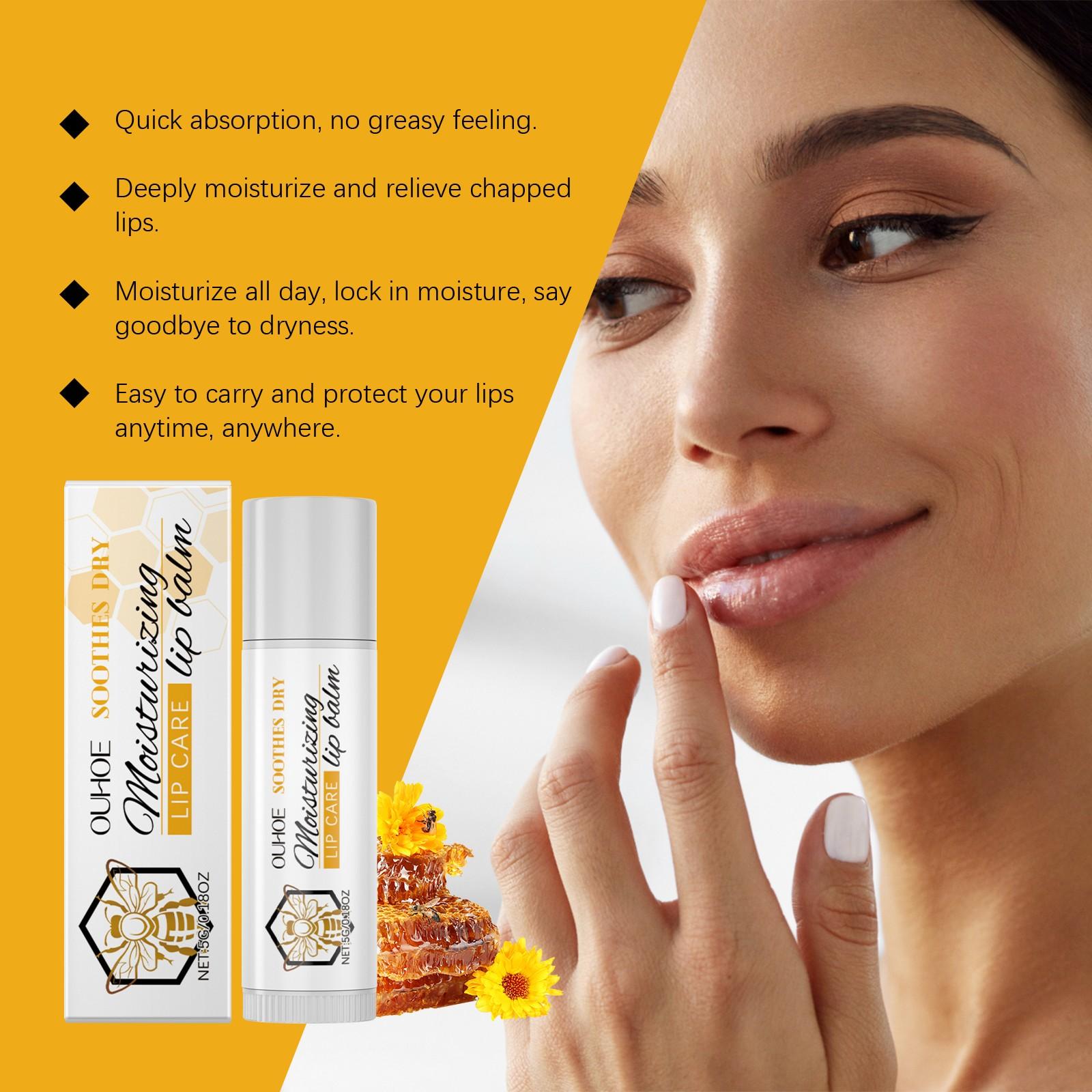 Ouhoe Moisturizing Lip Balm, Hydrating Care for Soft and Smooth Lips, Non-Dry Glossy Lip Balm, Long-Lasting Comfort