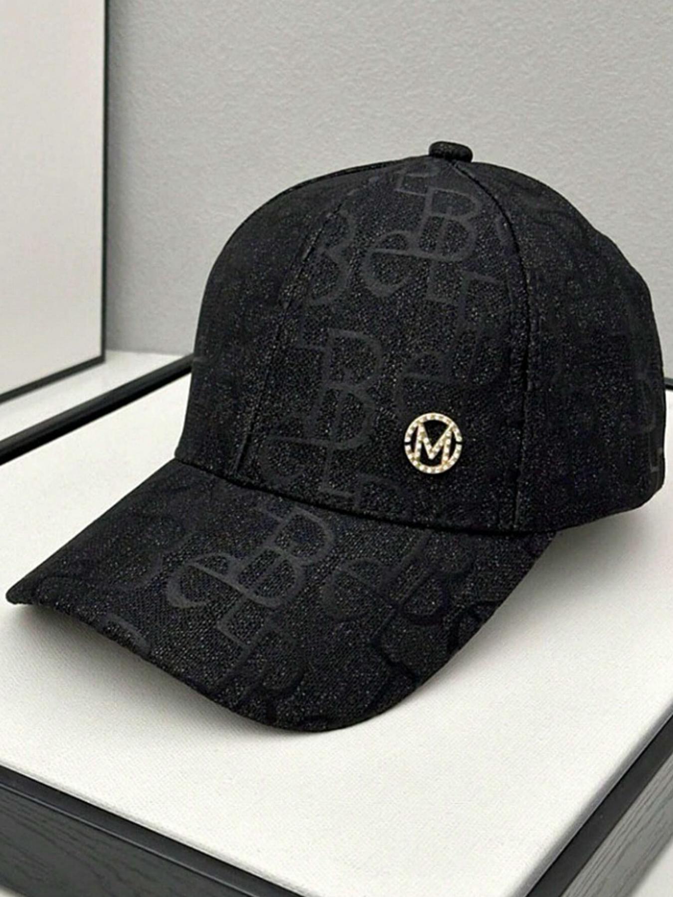 Unisex Street Style Letter Embroidery Baseball Cap, Casual Trendy Rhinestone Decor Cap, Fashionable Sun Protection Hat for Outdoor Sports