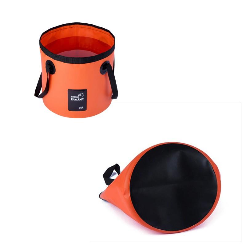 Outdoor Foldable Water Bucket, Camping Fishing Water Bucket, PVC Handle Folding Water Bucket, Multi-Purpose Portable Camp Water Bucket