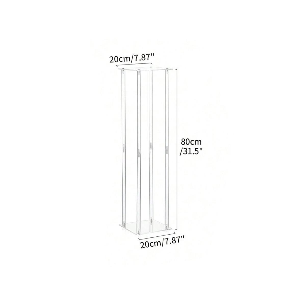 Square Frame Flower Rack Set with Acrylic Panel, Contemporary Metal Vase, Home Decor and Table Centerpiece, Halloween and Christmas Party Decoration
