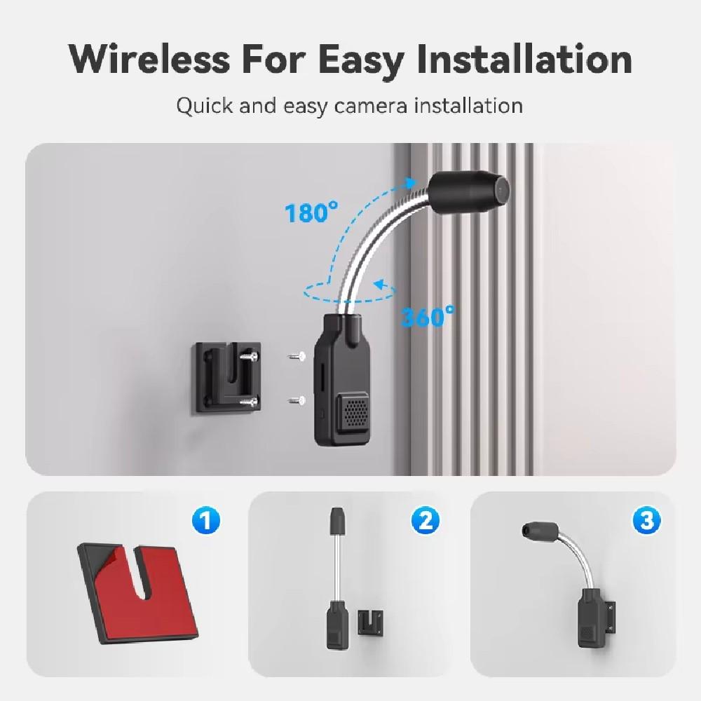 1080P WiFi Pet Camera with 24/7 Recording, Human Detection Alerts Via Phone, 2-Way Talk, Night Vision for Home Baby Monitoring