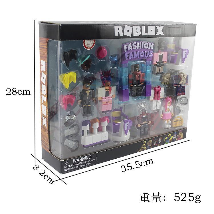 8pcs 2.5-3 Inch Roblox Fashion Famous Action Figures With T-Stage 2 Chairs Display Accessories Box Toy Set in stock