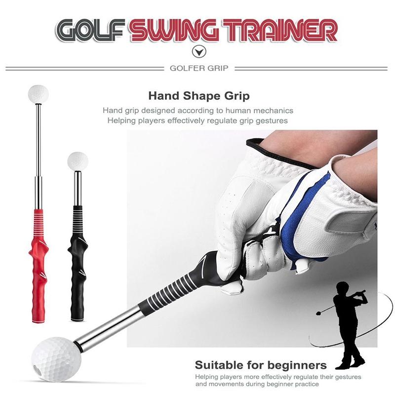 Golf Swing Practice Stick Adjustable Golf Indoor Swing Trainer Left Handed Right Handed Grip Compact Portable Rhythm Training Gesture Correction Golf Hitting Aid, Golf Training Aids