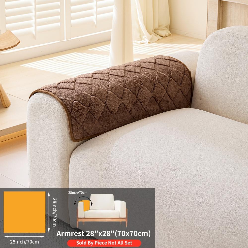 Modern Plush Diamond-Pattern Quilted Sofa Cover, Dustproof, Soft & Pet-Friendly Polyester Protector for Single-Seat to L-Shaped Couches
