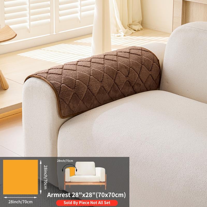 Modern Plush Diamond-Pattern Quilted Sofa Cover, Dustproof, Soft & Pet-Friendly Polyester Protector for Single-Seat to L-Shaped Couches
