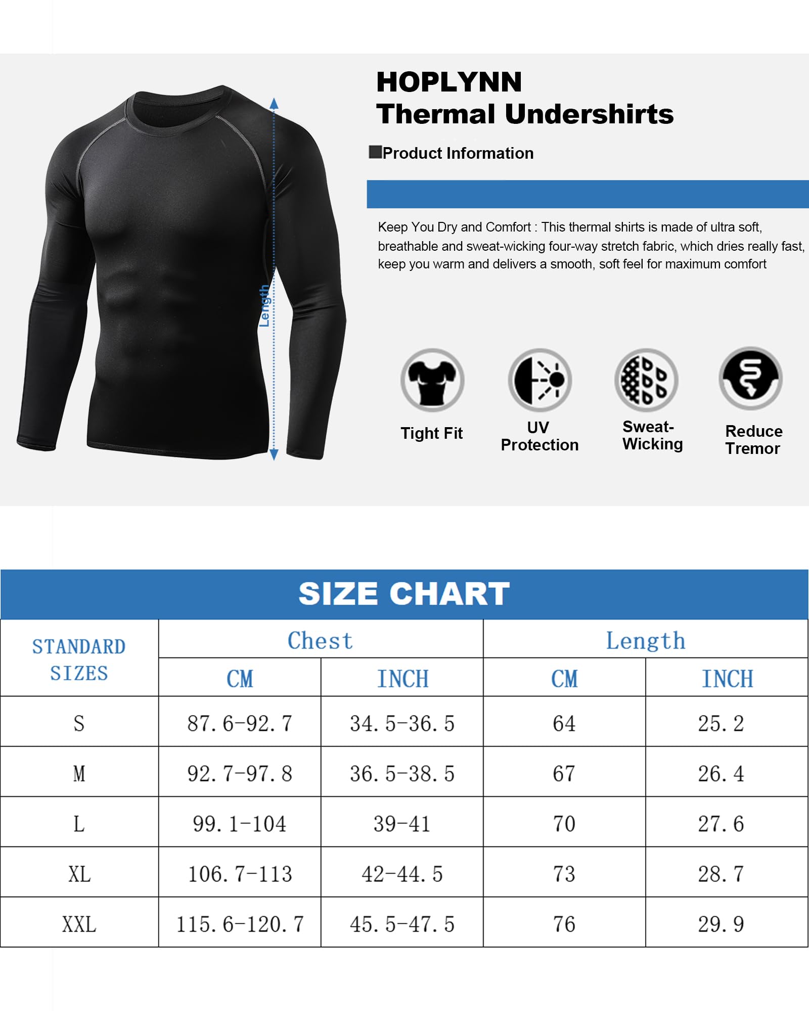 5 Pack Fleece Lined Men's Thermal Compression Shirt Long Sleeve Athletic Base Layer Cold Weather Gear Workout Top Black friday Gifts for Christmas Fitness Outfits