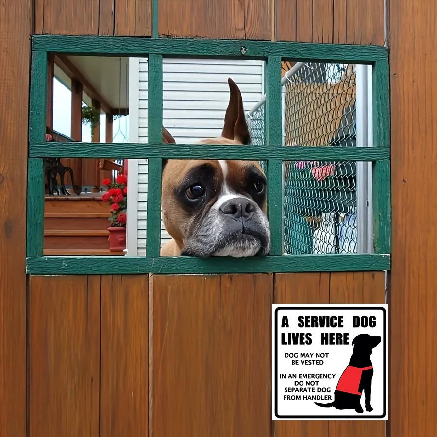 Service Dog Lives Here Emergency Sticker, Do Not Separate Dog From Handler, Vinyl Decal for Home Door Window Car, Service Dog Owner Gift