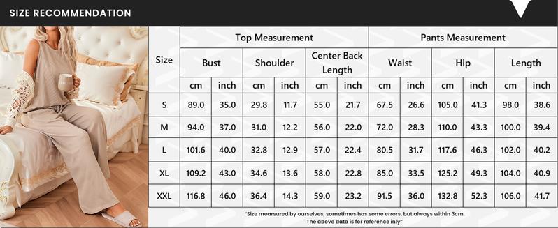 Womens Pajamas 2 Piece Loose fit Lounge Set Waffle Knit Loungewear