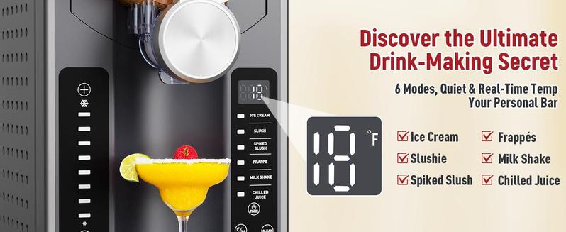 [New Year Gift] WizAura Slushie Machine – Best Party Gift, 54oz No Ice Needed, 6 Preset All-in-One Frozen Drink Maker w/ Auto-Clean & Temp Display | Perfect for Margaritas, Smoothies, Ice Cream, Milkshakes