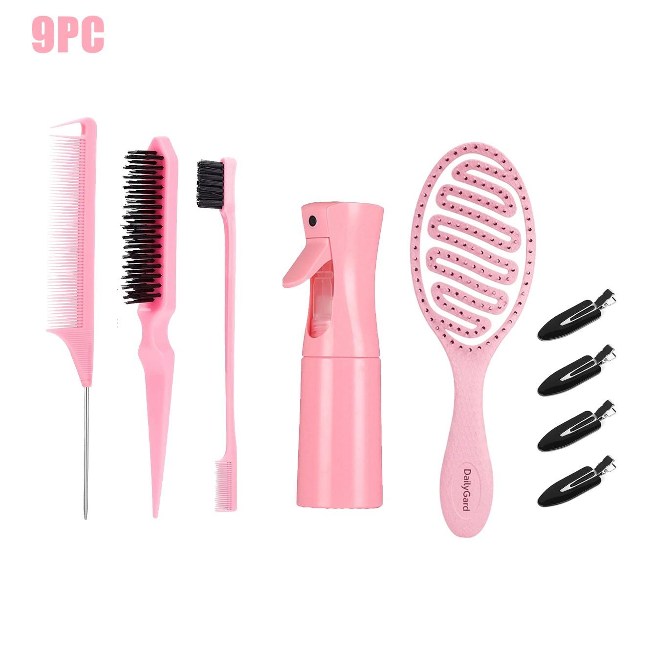 Ventilated Detangling Hair Comb with Random Section Clips, Ideal for Wet/dry Hair, Curl/wave/strand Types, Anti-Knot, Blowout, Scalp Massage