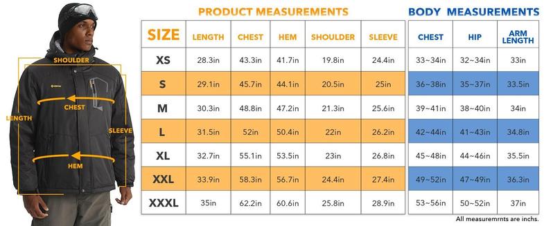 GEMYSE Men's Mountain Waterproof Ski Snow Jacket Winter Windproof Rain cold weather fleece lining Water Resistant solid