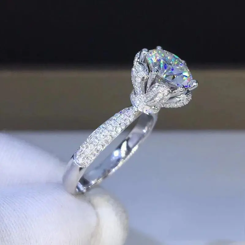 Morganite Ring VVS1 Grade Laboratory-Grown Diamond 1/2/3/5 Carat Gla Certification Women's Engagement Ring