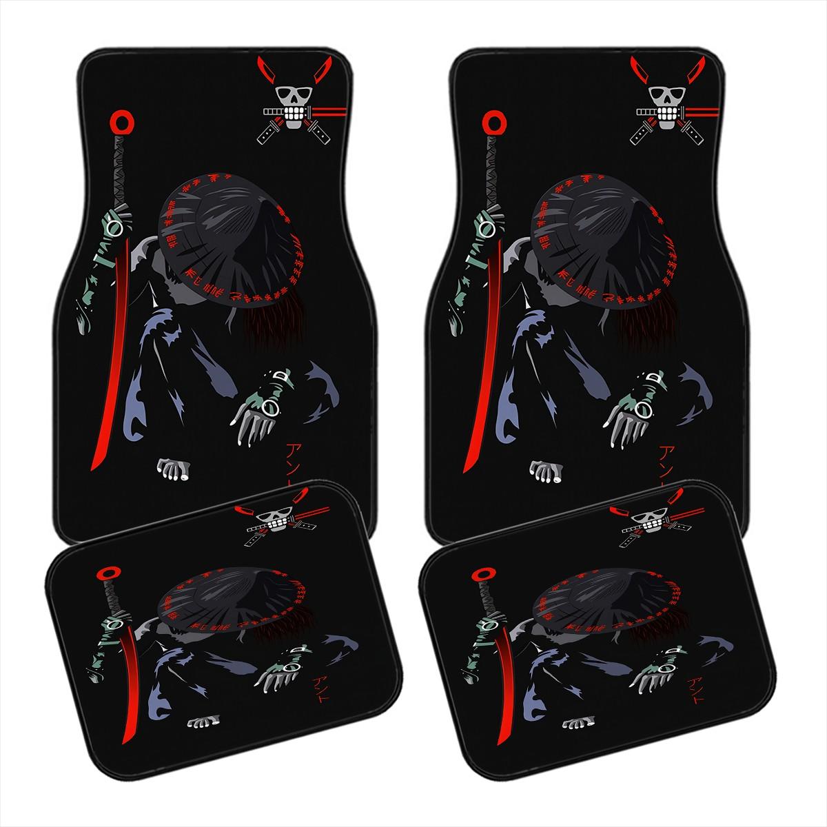 4-Piece Warrior Car Mat Set, All-Weather Non-Slip Front & Rear Mats, Stylish Interior Accessories, Ultimate Comfort & Protection