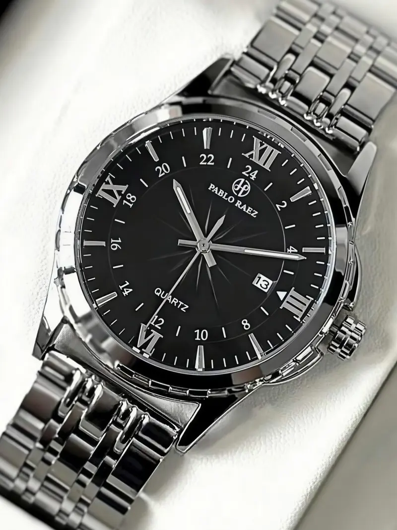 Men's Business Fashion Round Dial Analog Quartz Stainless Steel Watch, Fashion Watch for Party, Daily Clothing Decor, Trendy All-match & Exquisite Watch for Birthday Gift with Box Men's Business Fashion Round Dial Analog Quartz Stainless Steel Watch, Fashion Watch for Party, Daily Clothing Decor, Trendy All-match & Exquisite Watch for Birthday Gift with Box