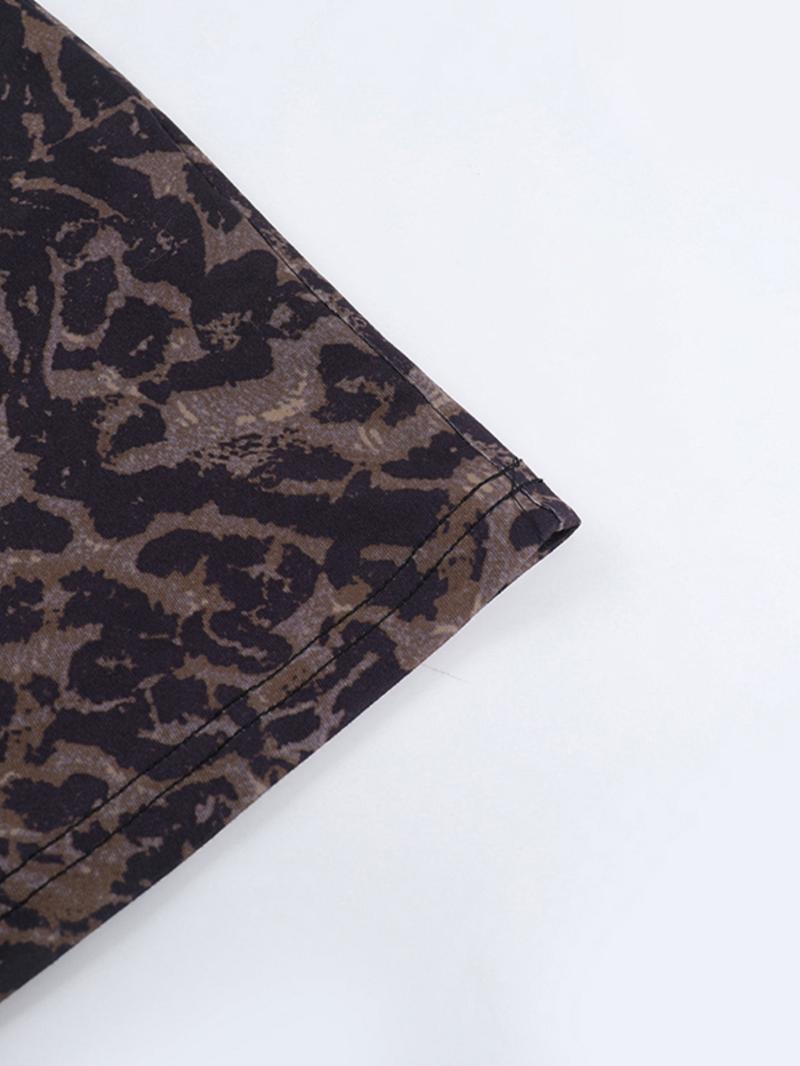 Women's Leopard Lace Trim Halter Dress, Elegant Summer Party Dresses, Sexy Backless Design, Perfect for Night Out & Casual Wear