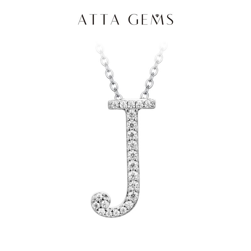 A~Z 26 Letters Necklace Synthetic Moissanite Pendant DIY Design Have Pendant and Chain Free N010