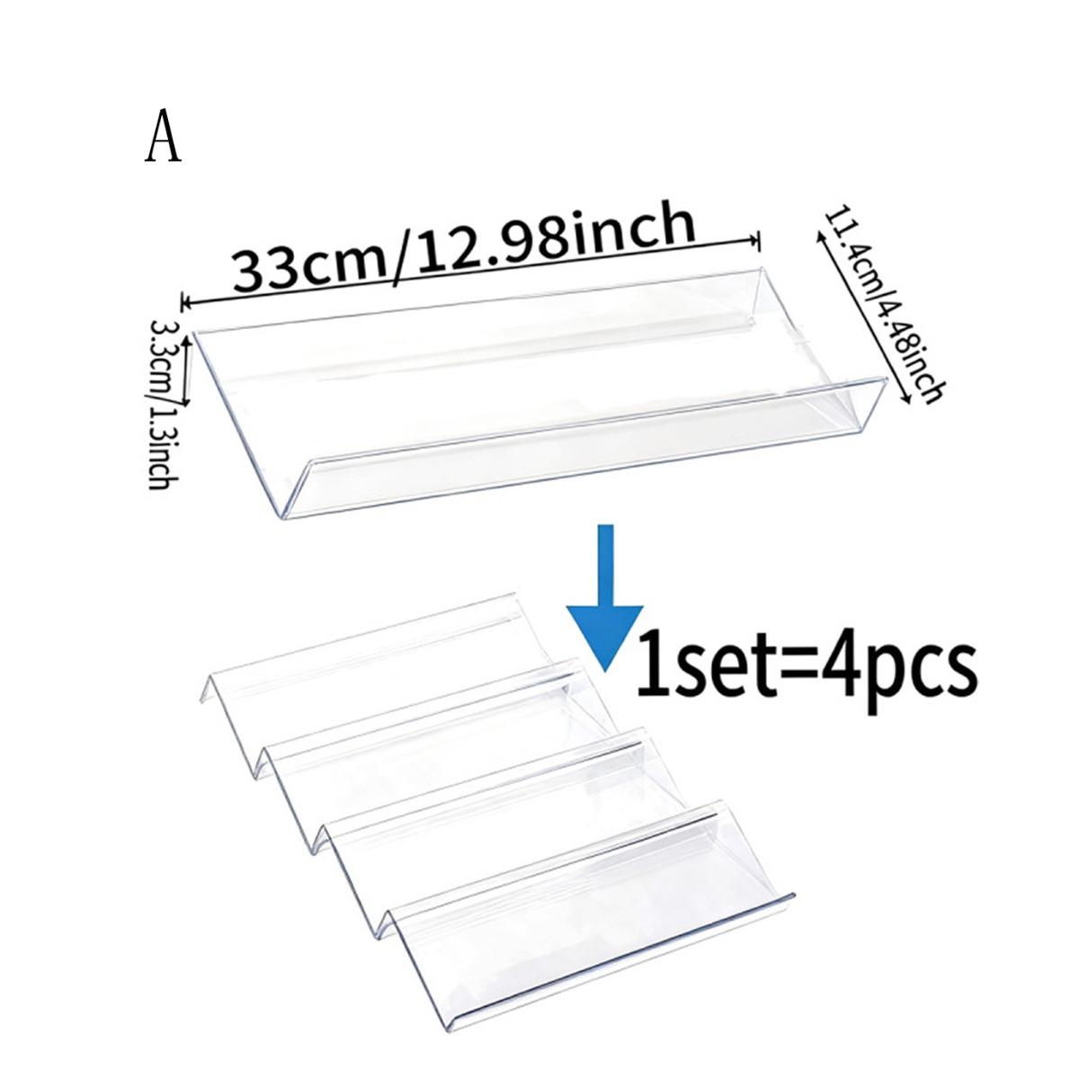 4PCS Kitchen Spice Organizer Box Set, Stackable Clear Acrylic Seasoning Rack Display Stand Set for Spice Jars and Bottles, Suitable for Drawer Cabinet and Countertop Storage, Home Kitchen Sorting and Organization Shelf