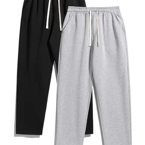 【Black Friday】Men's Solid Thermal Lined Pants with Drawstring Waist, Comfy Cozy Regular Fit Straight Leg Trousers for Fall & Winter, Men's Bottoms for Daily Wear #GLOBAL PICKS