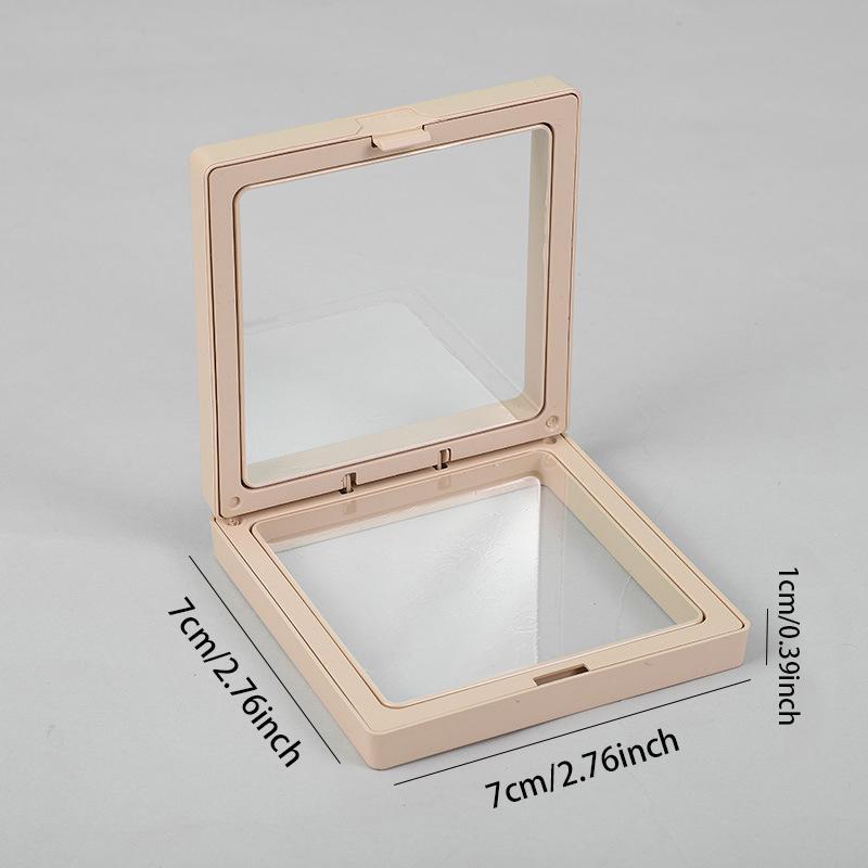 3D Floating Display Box, Dustproof Jewelry Packaging, Transparent Hanging Storage Box for Storing Necklaces, Bracelets, Rings, Coins, Earrings, and Pins, with Elastic Film, Gift Box for Retail and Personal Use.
