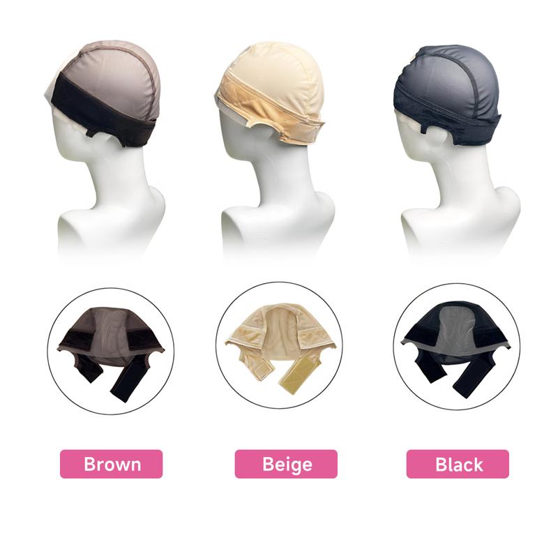 Wig Cap with Grip Band for Keeping Wigs in Place, 1 Count Adjustable Style Dome Mesh Cap with Showing Off Ears, Non Slip Cap Let Wig Be Glueless, Mother's Day Gift